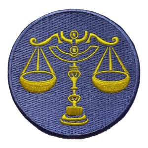 Libra Zodiac Patch – 3.5 Inch Embroidered Iron-On Scales – Astrology Gift