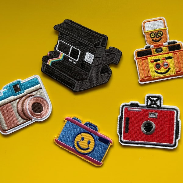 Retro Instant Camera Iron-On Appliqué 3 or 4 Patch Packs