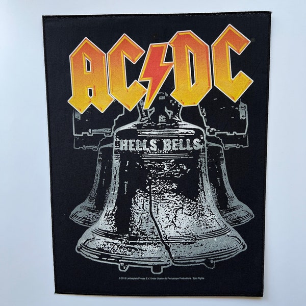 AC/DC Hells Bells Extra Large Back Patch 14x11 Inches Iconic Rock Merch