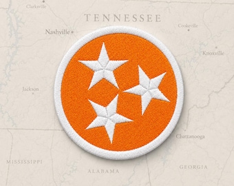 Naszywka z motywem gwiazdy Tennessee, haftowana, 3,5-calowa flaga do prasowania