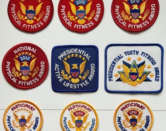 Presidential Physical Fitness Award Patches Vintage Embroidered Multi-Year Lot 2