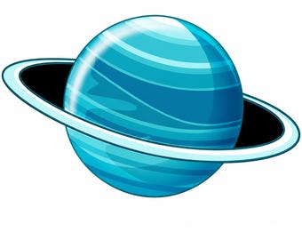 Uranus Sticker – 4" Vinyl Planet Decal with Rings, Waterproof Space Sticker for Laptops, Kids Gifts, Astronomy Classroom Decor