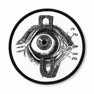 Anatomical Eye Patch – Creepy Anatomy Patch Iron On, Optometrist Gift, Vintage Medical Illustration