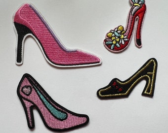 Chaussures à talons hauts pour femmes, fer à repasser sur l'appliqué