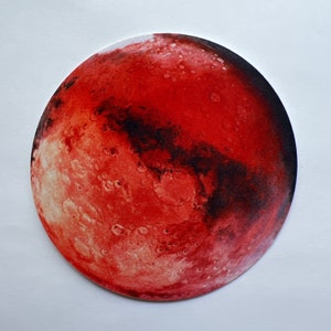 Realistic Mars Iron-On Patch – Sublimation Planet Patch – 4 Inch Space Embroidered Applique – Solar System Planet Gift