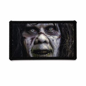 Halloween Horror Patch with Demon Succubus Witch Theme Iron On 3.75 x 1.75 Inches