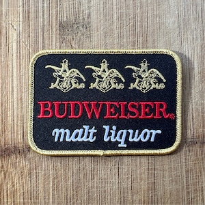Vintage Budweiser Malt Liquor Embroidered Patch – 4 x 2.75 Inches Beer Memorabilia