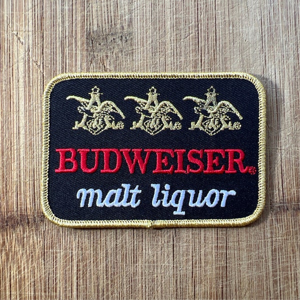 Budweiser Malt Liquor Throwback Embroidered Patch 4 x 2.75 Inches