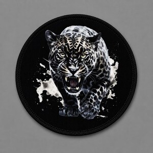 Leopard Patch 3in – Iron On Round Watercolor Animal Applique for Jackets & Hats