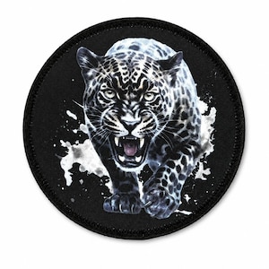 Leopard Patch 3in – Iron On Round Watercolor Animal Applique for Jackets & Hats