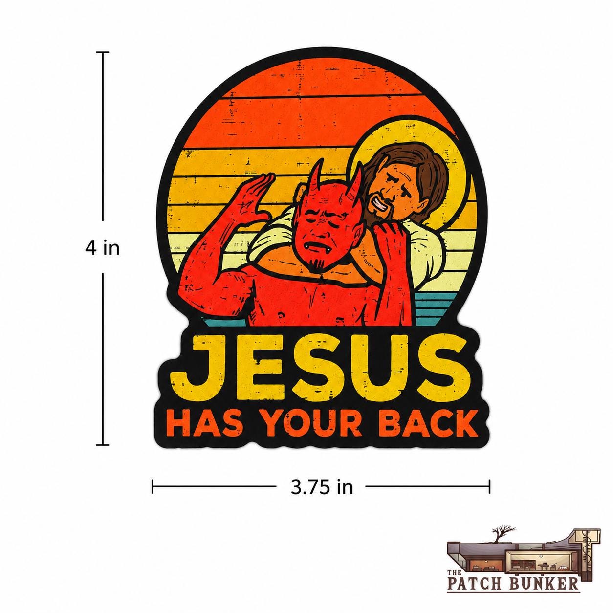 Funny Christian Sticker, Jesus Has Your Back Vinyl Decal, Jiu