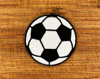 Fußball gestickter Aufnäher - 2 "zum Aufbügeln langlebiges Sportabzeichen für Jacken, Taschen, Hüte und zum Basteln
