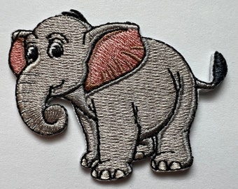 2.5 Inch Embroidered Iron-On Elephant Patch for Clothing Bags Crafts DIY