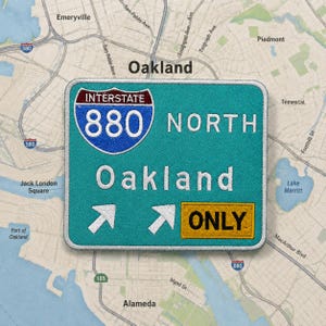 Oakland Patch Road Sign Interstate 880 North Iron-On 3.75x3in