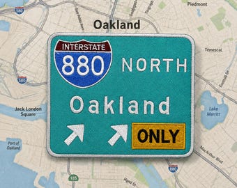 Oakland Patch Road Sign Interstate 880 North Iron-On 3.75x3in