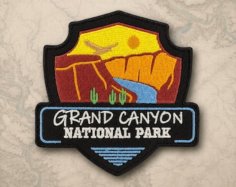 Grand Canyon Patch, National Park Patch, Iron On Embroidered Arizona Souvenir, Hiking Gift 3.25in Badge