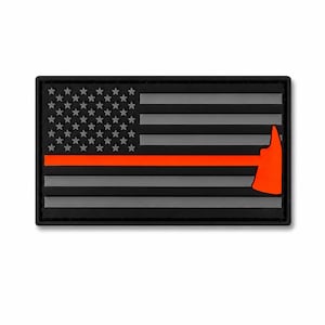 Firefighter Hook-and-Loop PVC Patch – Thin Red Line USA Flag 3.5x2in Morale