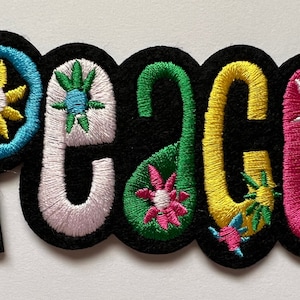 Patch en fer à repasser Peace Flower Power arc-en-ciel Love Prosperity Pride 3,75 pouces