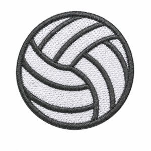 Volleyball Gifts Iron On Patch, Silver White Volleyball Bag Tag for Team Gear 2 Inches