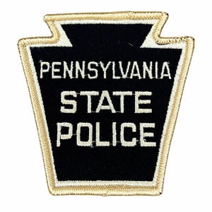 Vintage Pennsylvania State Police Patch 4 x 4 i broderad Keystone-polisuniform samlarobjekt
