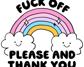 Grappige regenboog vinylsticker 4-inch waterdichte sticker wolken – Leuk en sarcastisch ontwerp alsjeblieft voor laptops, waterflessen en geschenken