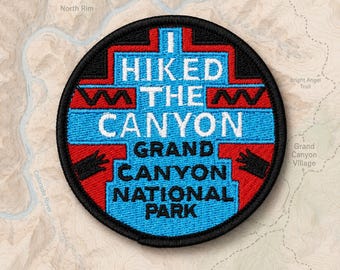 Grand Canyon National Park Patch 3in Iron-on Embroidered Hiking Souvenir, Arizona Hiker Gift