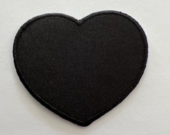 Black Heart Patch Iron on Appliqué Easy Apply 2.5 Inches