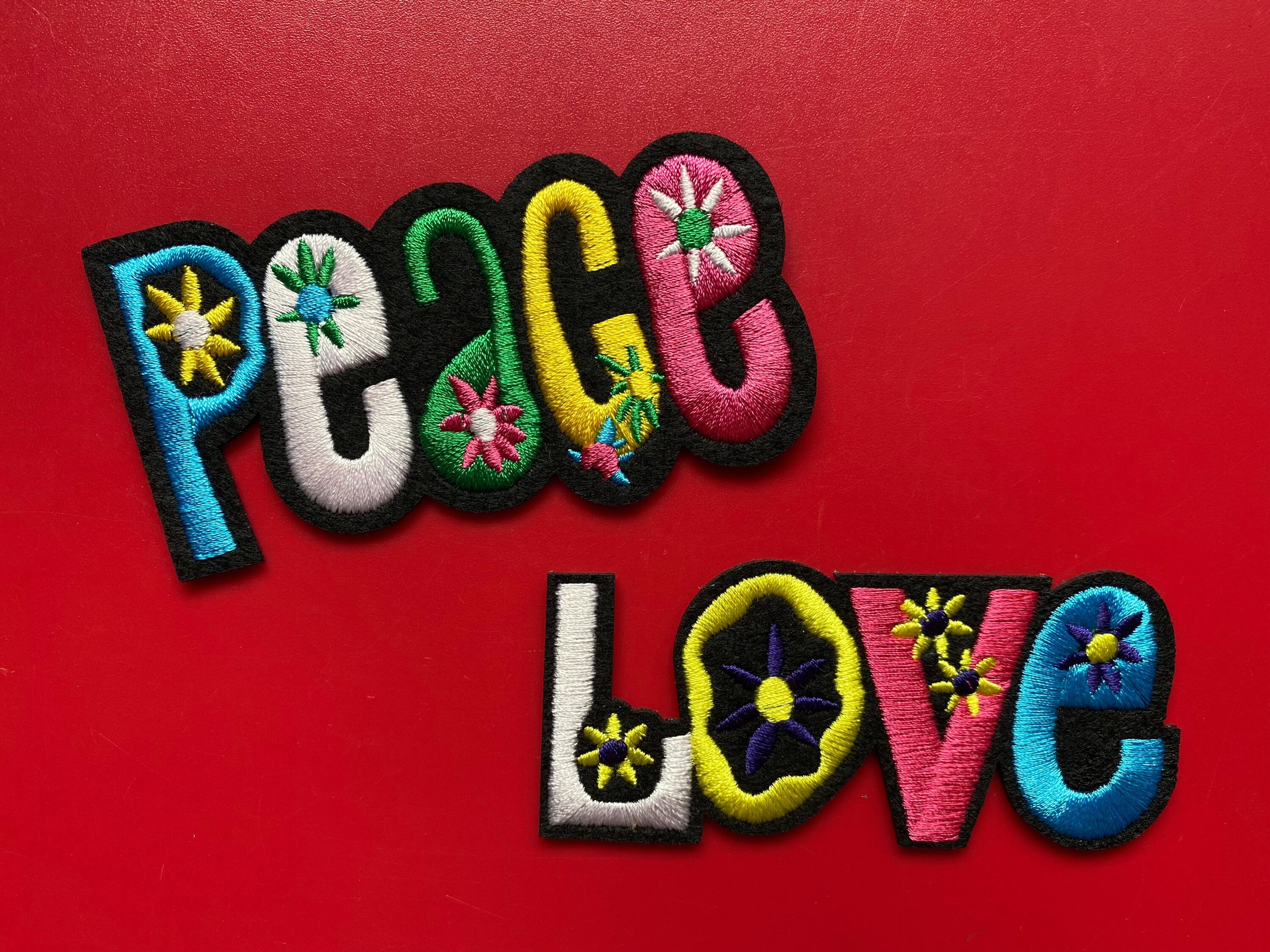 Peace Sign Script Flower Power Rainbow Love Prosperity Pride 