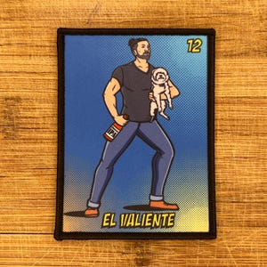El Valiente Lotería Iron-On Patch – 4x3” Mexican Applique for Jackets, Backpacks & DIY Clothing