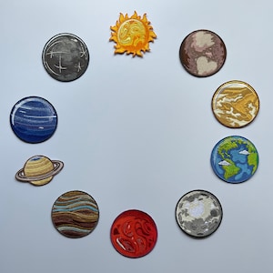 Planet Patches Space Themed Solar System Iron-On Patches 3in Choose Your Planet