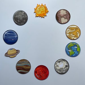 Solar System Iron-On Planet Patches – Space Embroidered Patches – Choose Your Planet – 3&quot; NASA Galaxy Patches