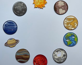Planet Patches Space Themed Solar System Iron-On Patches 3in Choose Your Planet