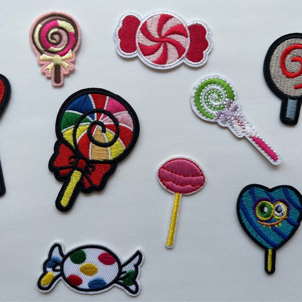Sweet Treats Lollipop & Hard Candy Iron-On Appliqué Patches 9 Designs