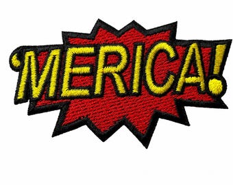 Merica American Patriot opstrijkbare woordontwerppatch 2,75 inch Toon je patriottisme