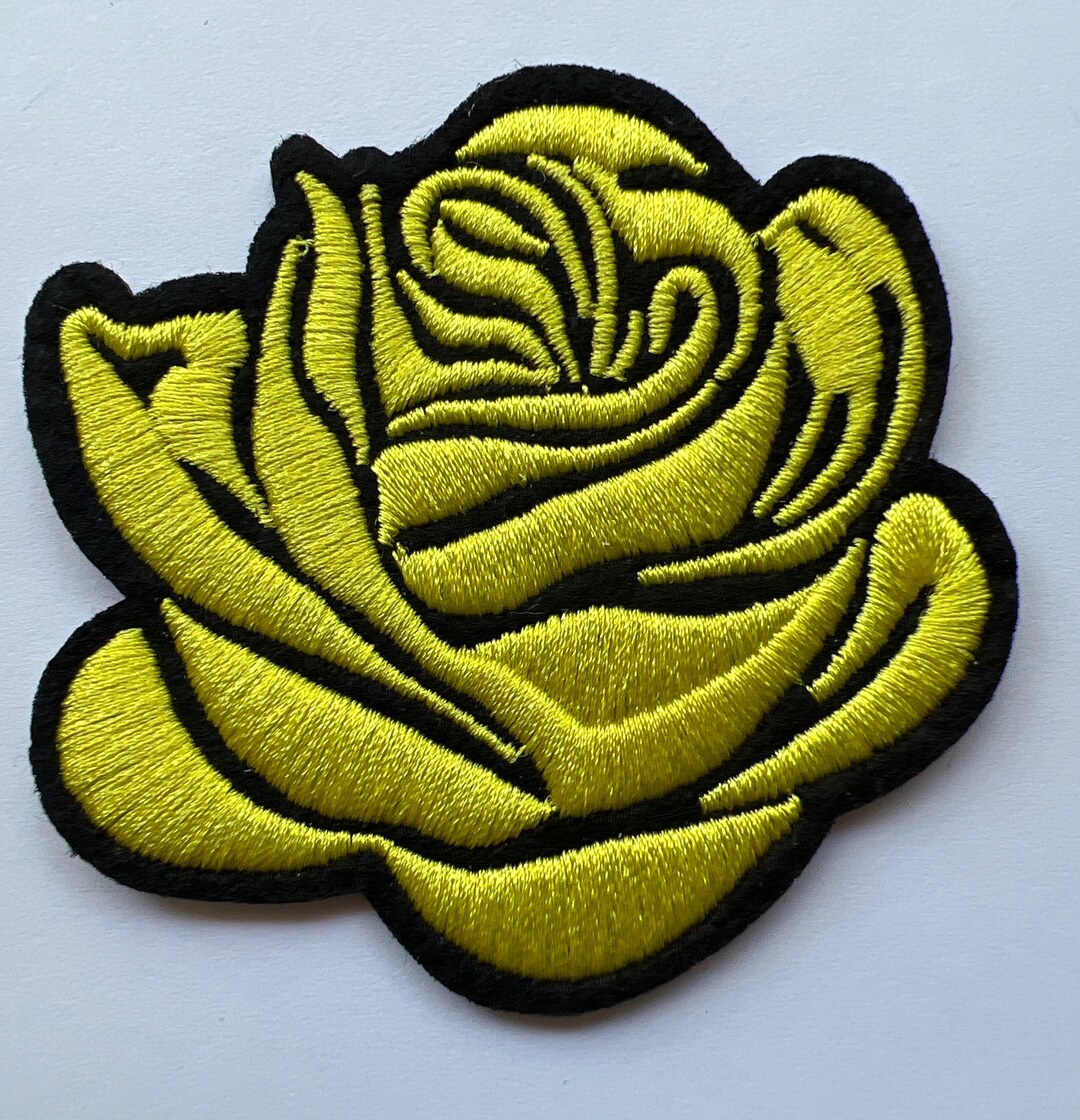 Yellow Rose Flower Embroidered Iron on Appliqué Patch 3 Inches - Etsy