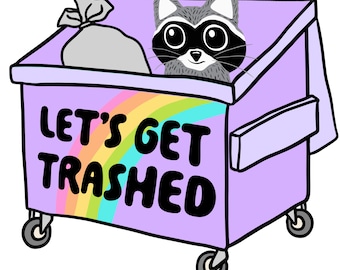 Waschbär Aufkleber, lustiger Trash Panda Vinyl Aufkleber für Laptop, Wasserflasche, Auto oder Aufklebersammlung 10,5 x 9 cm