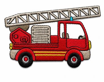 Applique thermocollante écusson camion de pompier, insigne de pompier pour enfants, accessoire de sac à dos brodé veste de pompier 3,25 x 2,25 pouces