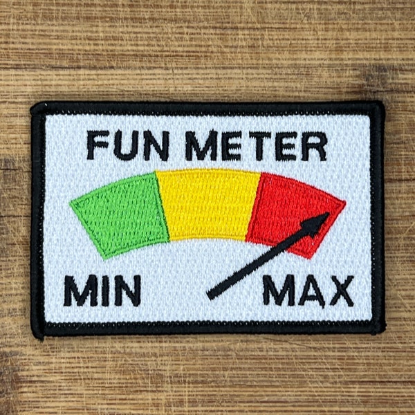 Fun Meter Maximum Morale Iron On Patch 3 Inches