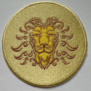Leo Zodiac Lion Iron-On Patch – Embroidered Astrology Applique 3.5″