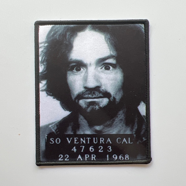 Charles Charlie Manson Mugshot Patch 3.25 x 2.25 inch True Crime Collectible