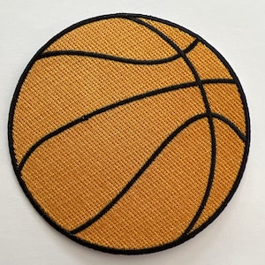 Basketball Patch – 4 Inch Iron-On Embroidered Sports Patch – Custom Basketball Team Patch