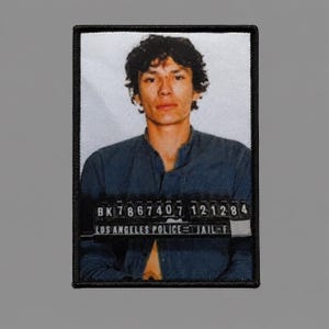 Richard Ramirez Patch Mugshot Portrait Iron-On True Crime 3.25x2.25-inch
