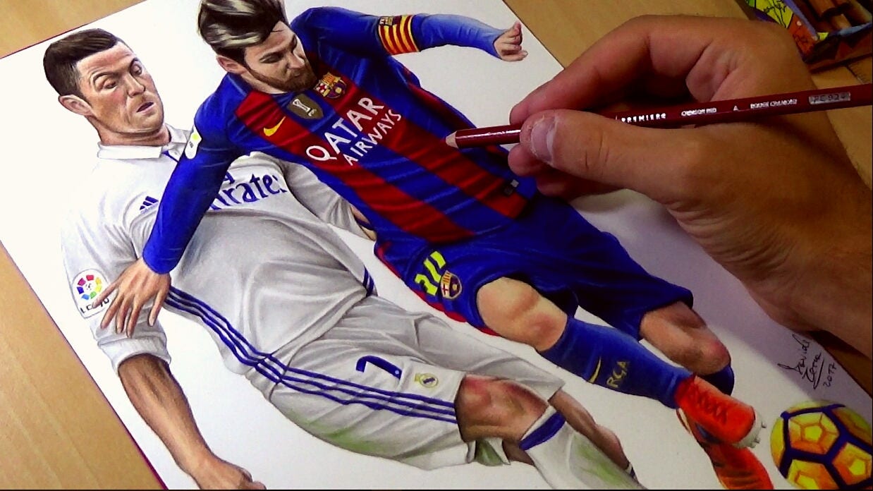 Ronaldo vs Messi dessin | Etsy