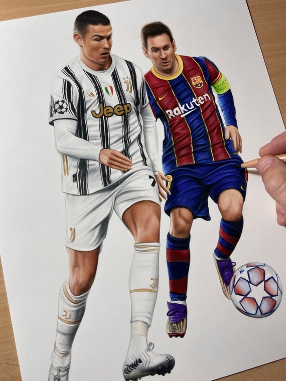 Ronaldo Vs Messi 21 Artwork Prints Etsy