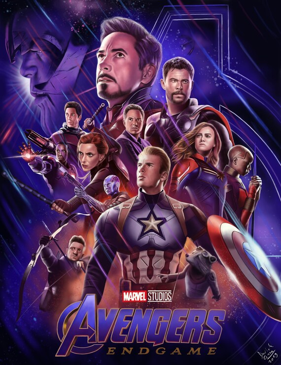 Print Of Avengers Endgame Poster Drawing