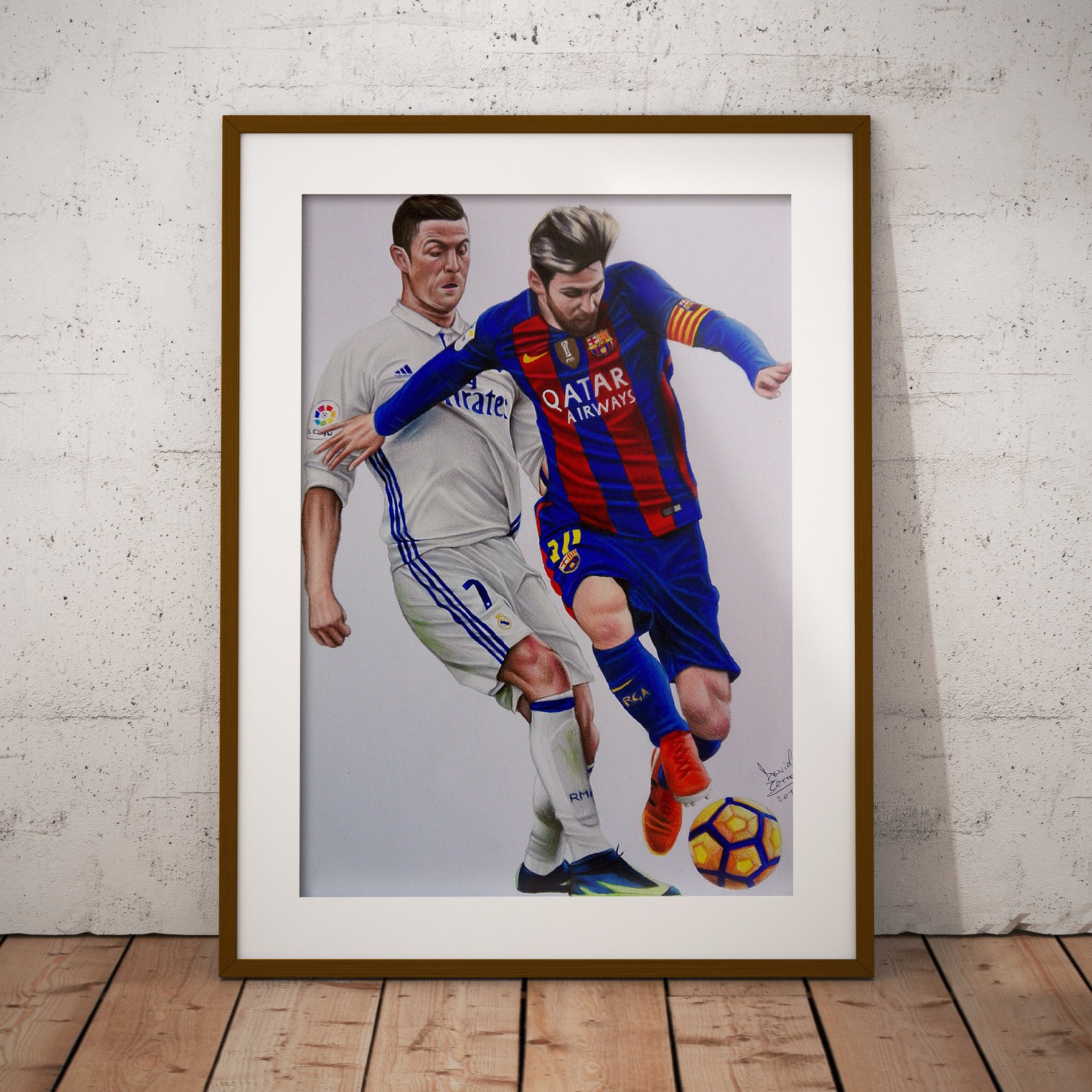 PRINT van Ronaldo vs Messi Tekening | Etsy