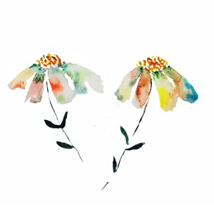 Little Daisies watercolor print