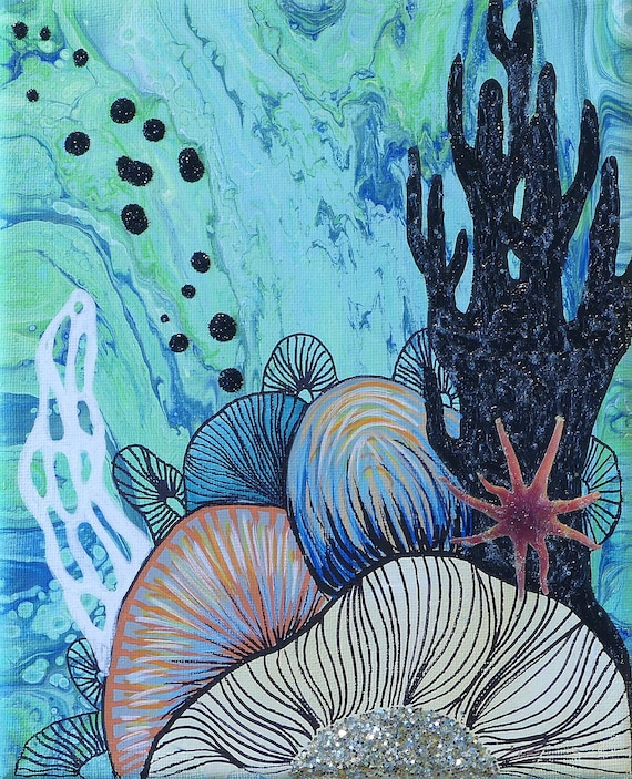 Starfish in Coral Original Painting