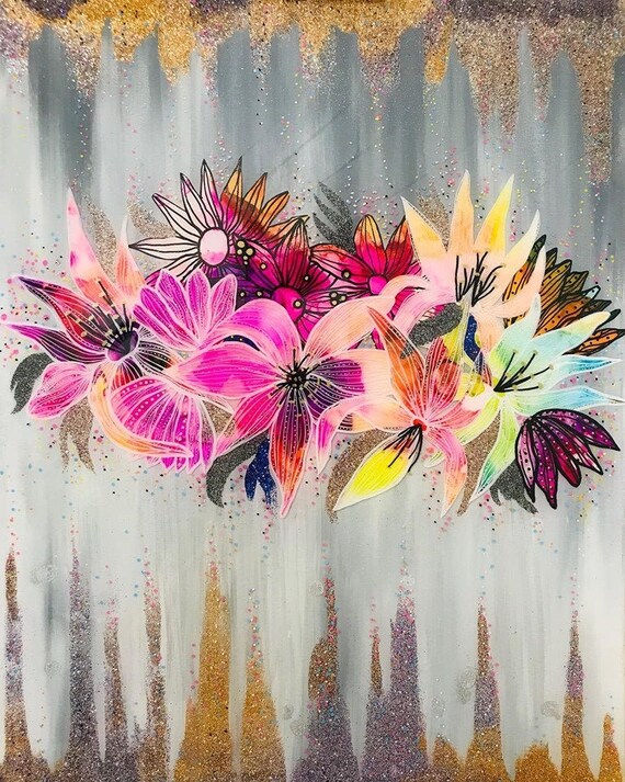images Glitter Resin Art Flowers etsy