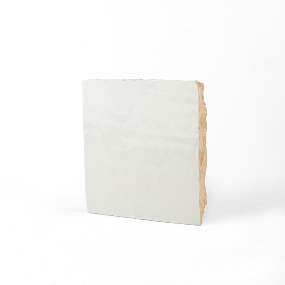 Handmade Moroccan Zellige 4x4 off White Terracotta Tile - Sample